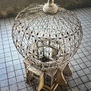 Vintage decorative hot air balloon aviary in wrought iron and wood – France, 1970s