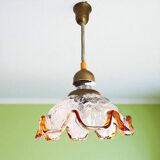 Large Murano glass retractable hanging lamp