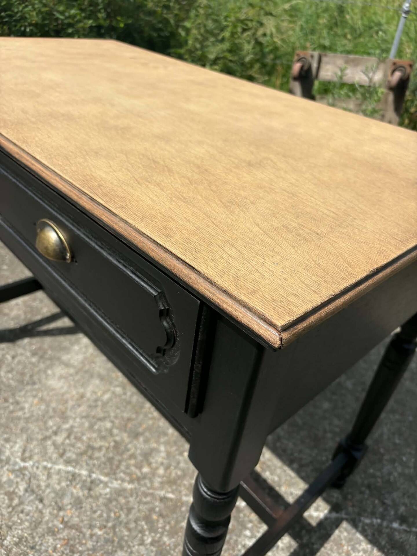 Wood and black desk