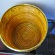 XL basket in rattan and brass, Italy, 1970, 36cm Diam