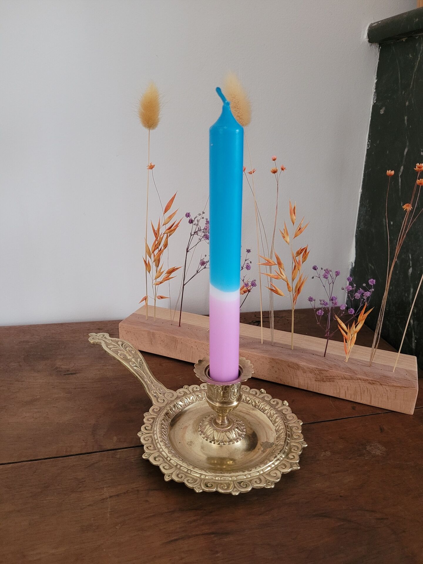 Bronze cellar rat candlestick