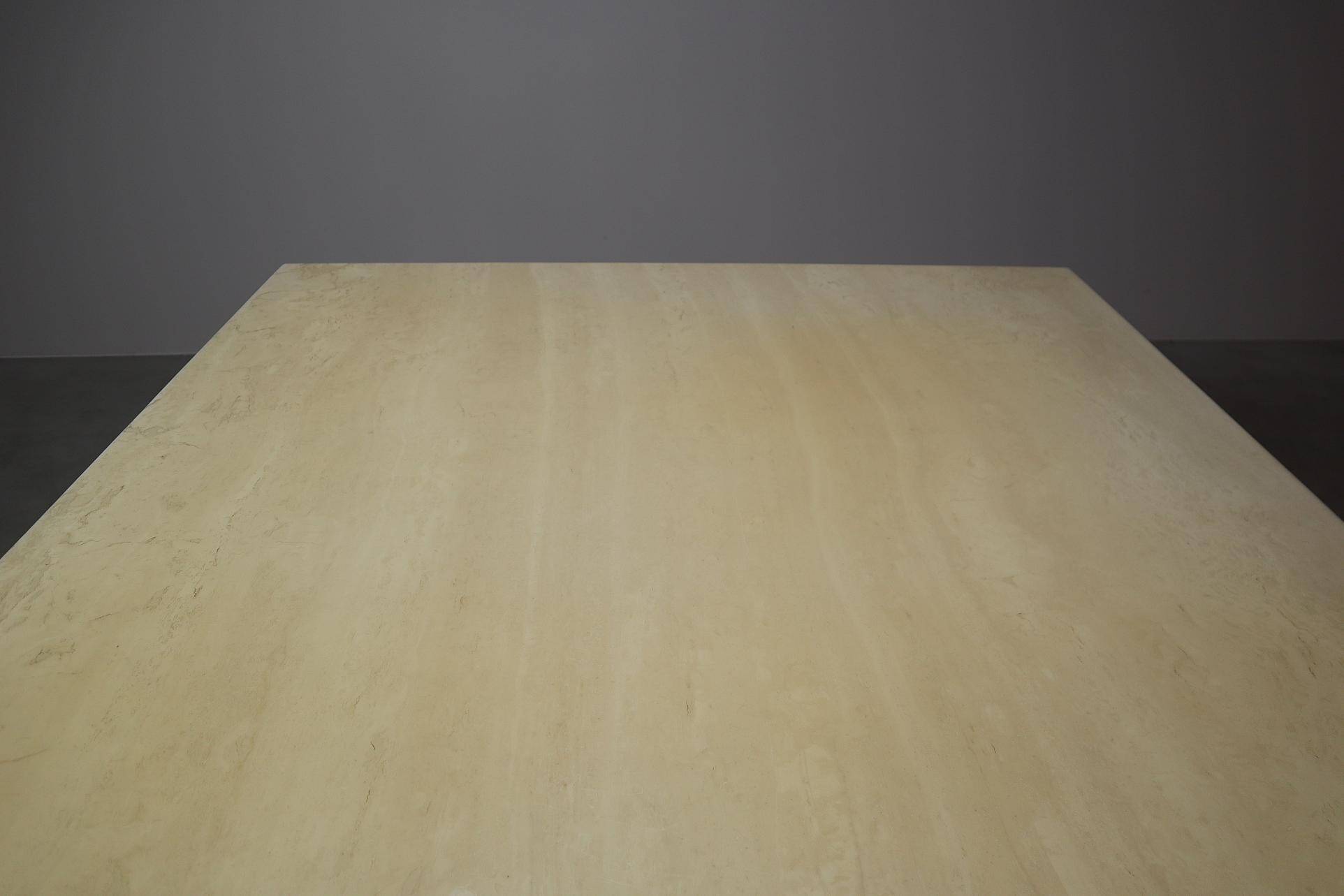 Travertine dining table, Italy 1960s