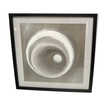 a Kinetic Op Art Aluchromy under glass frame.