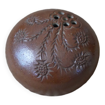 Handmade ceramic stoneware flowerpot vase pottery Scandinavian bohemian decoration thistles