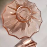 Vintage Art Deco perfume bottle in beautiful pink glass.