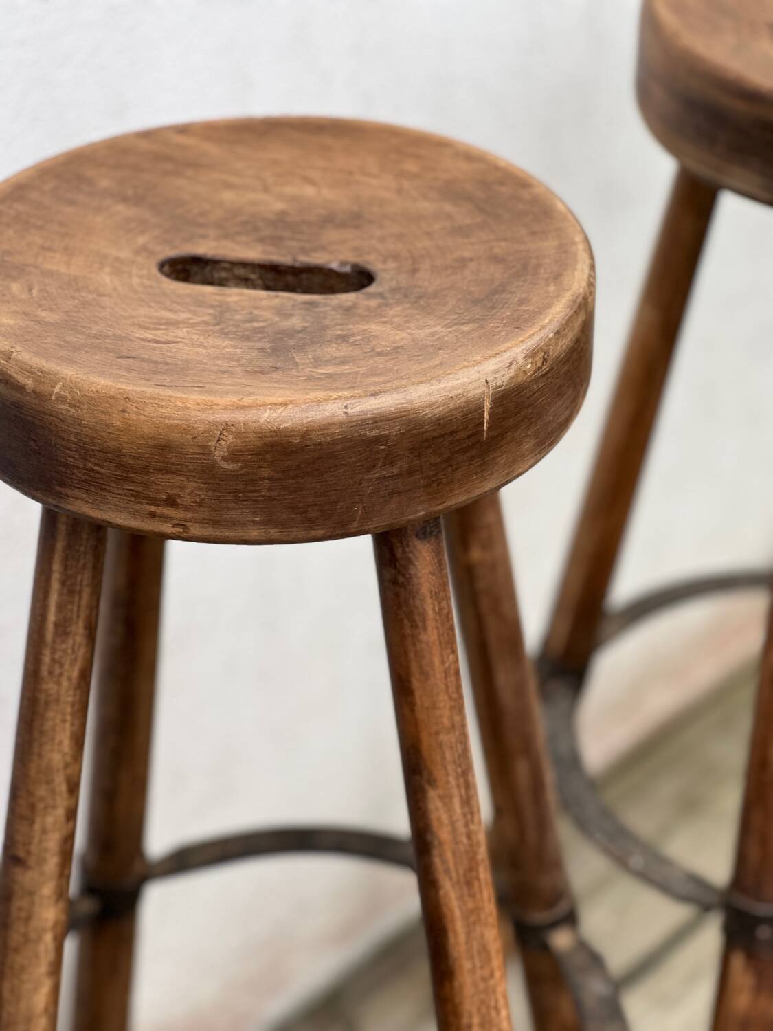 Set of 3 wooden stools