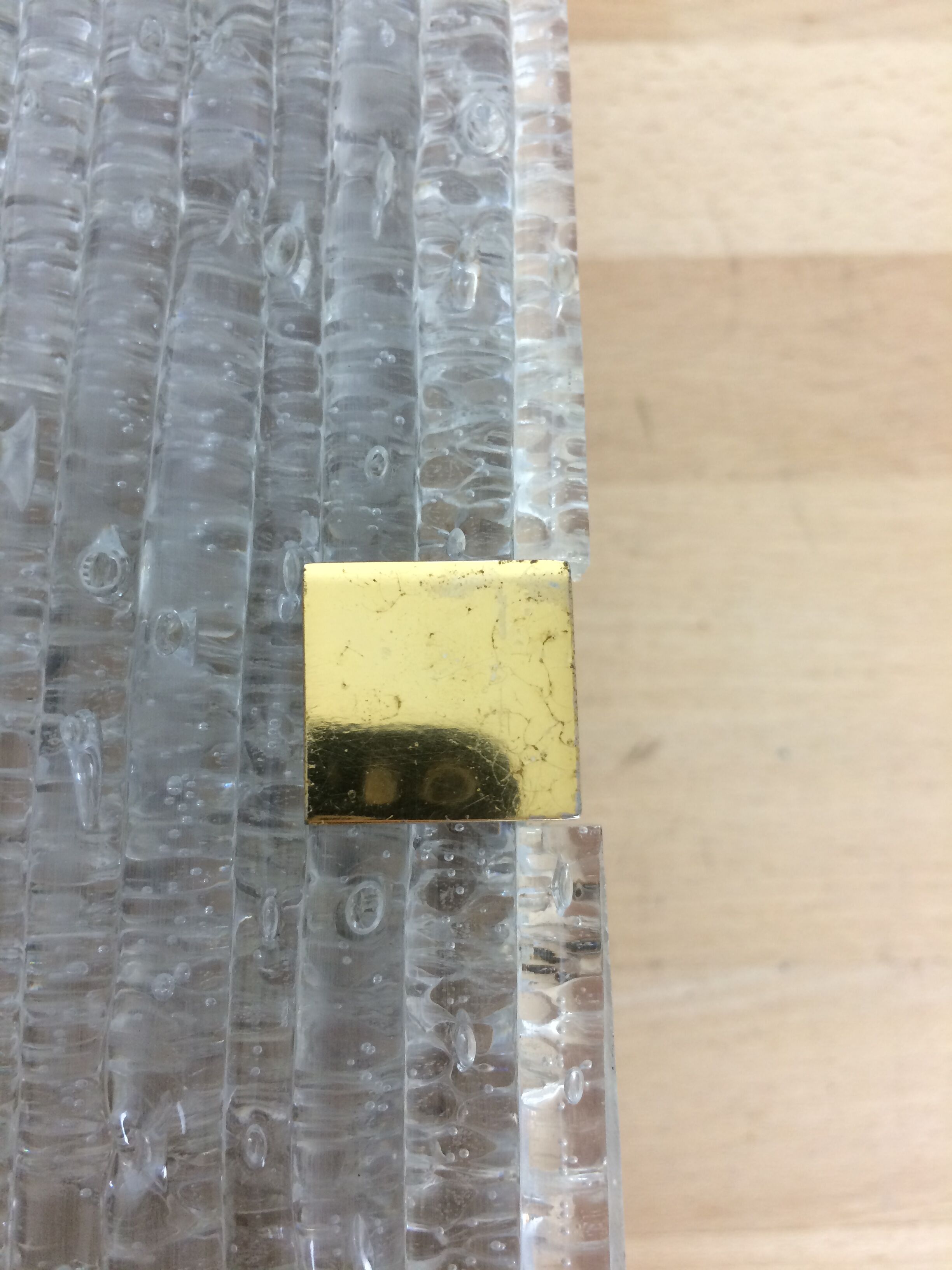 Scandinavian square wall lamp perspex and teak, ceiling lamp