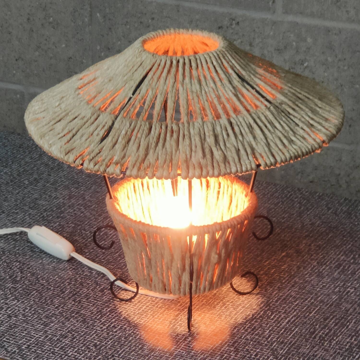 Metal and rope lamp 1960