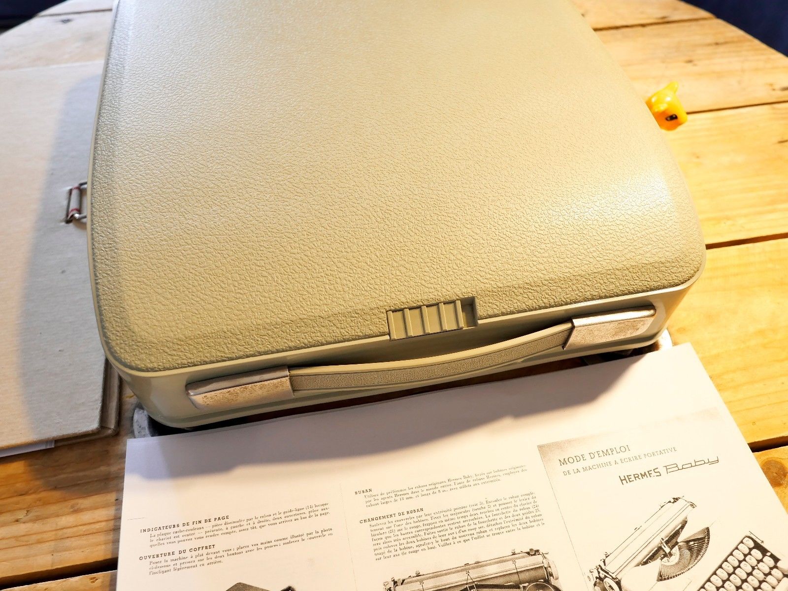 Blue green baby hermes typewriter