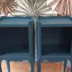 Pair of bedside tables revisited in petrol blue