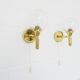 Wila wall lights set 1970s, wall lamps gold glass, indirect lighting