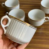 5 golden porcelain cups