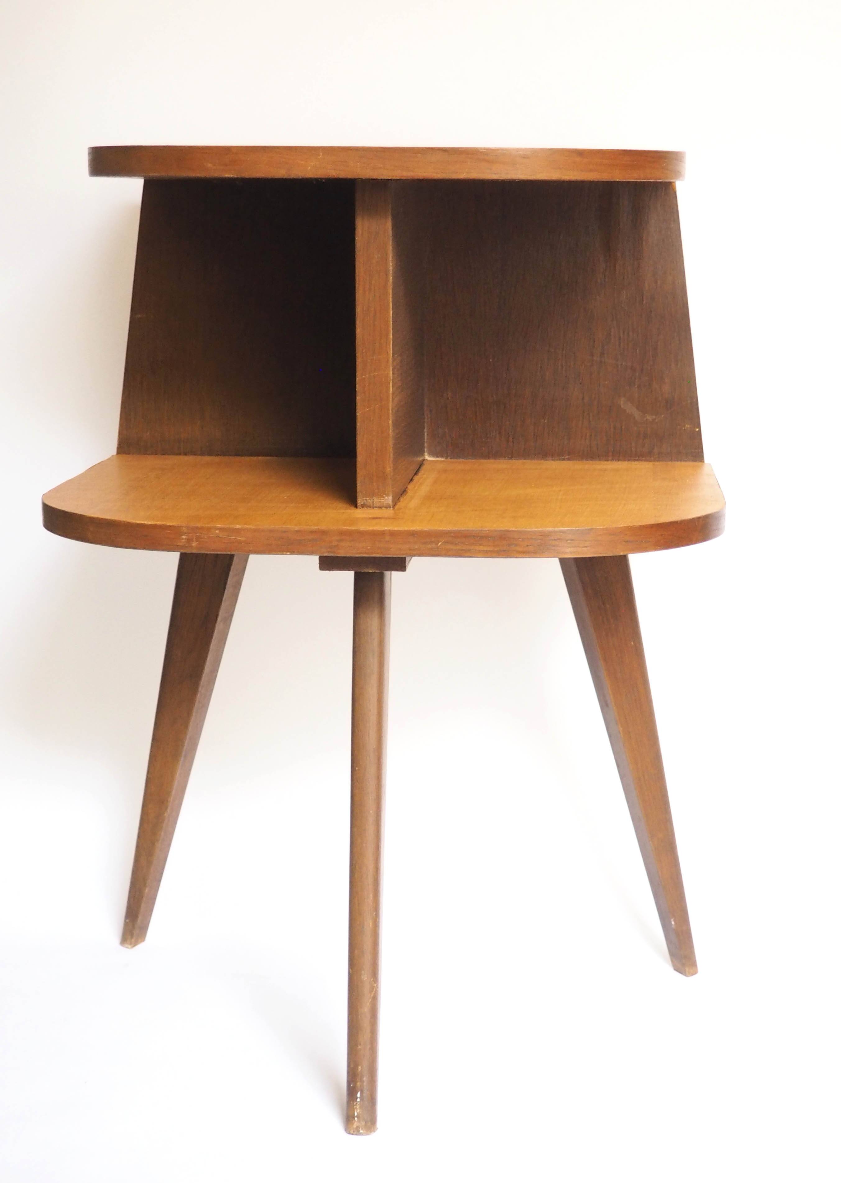 Wooden tripod bedside table