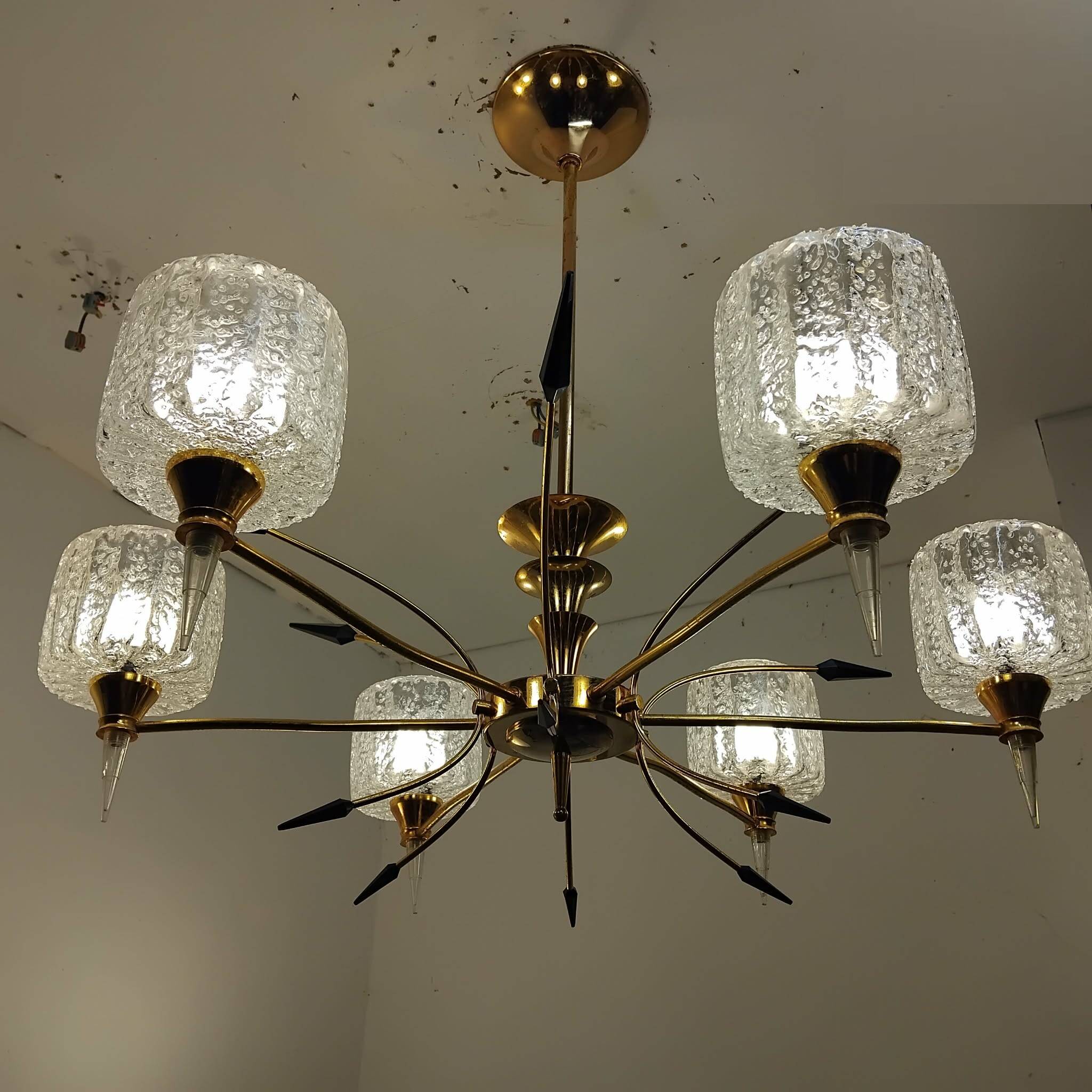 Light fixture from the 40s/50s with 6 arms.