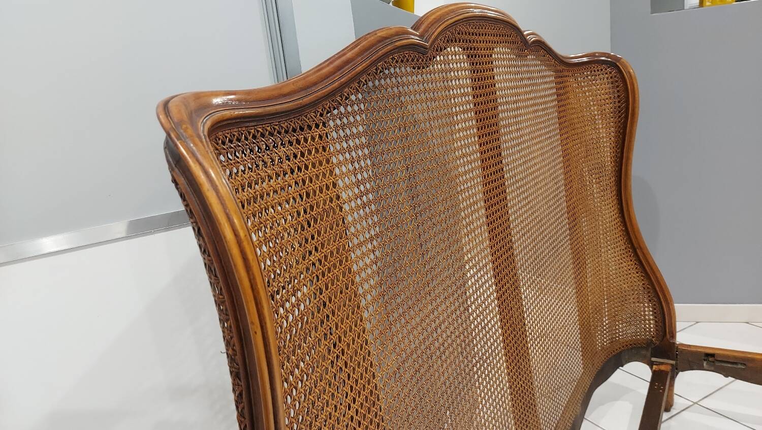 Louis XV style double cane basket bed, mid-20th century