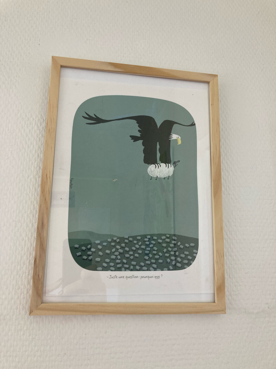 Contempory painting eagle and sheep