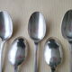 Set of 5 silver metal soup spoons Alfénide Model Tosca
