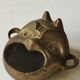Ashtray/empty pocket devil's satyric head/diablotin, in bronze with golden patina. signed medina iran