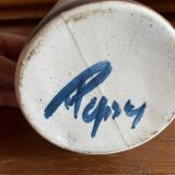 Vintage stoneware vase signed