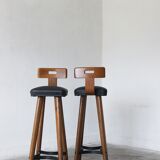 Vintage French Bar Stools, Set of 2