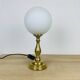 Lampe laiton globe opaline vintage