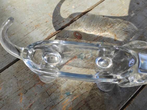 Crystal art dachshund dog tray Vannes Le Chatel