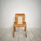 Mid-Century Italian Dining Chair in Ash and Cane by Gigi Sabadin for Stilwood, 1972