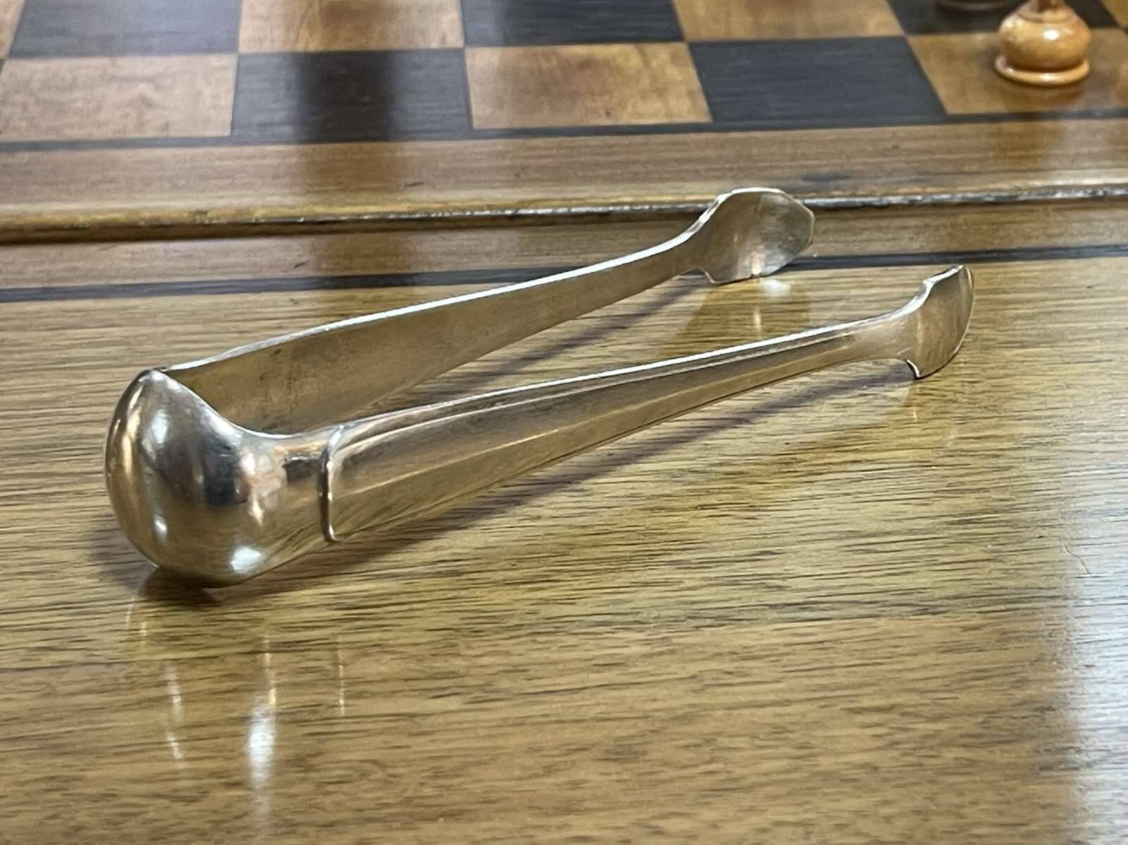 French silver-plated sugar tongs from the 1970s