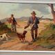 Renzo Martini - Hunters - Oil painting on plywood 60x30 cm