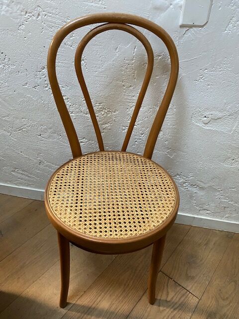Pair of tanned bistro chairs