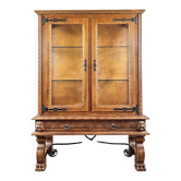 Carved oak display case, Neo-Renaissance style, 20th century