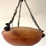 Art Deco pendant light in marbled glass