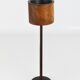 Modern Chandelier by Carl Aubock in Walnut and Leather, Austria, 1950s