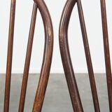 Set of 4 wooden vintage in English style Windsor slat chairs from the 70s.