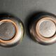 Vintage, two flamed stoneware bowls from the 20th century.