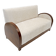 Art Deco Bouclè and Walnut Loveseat, Italy, 1930s