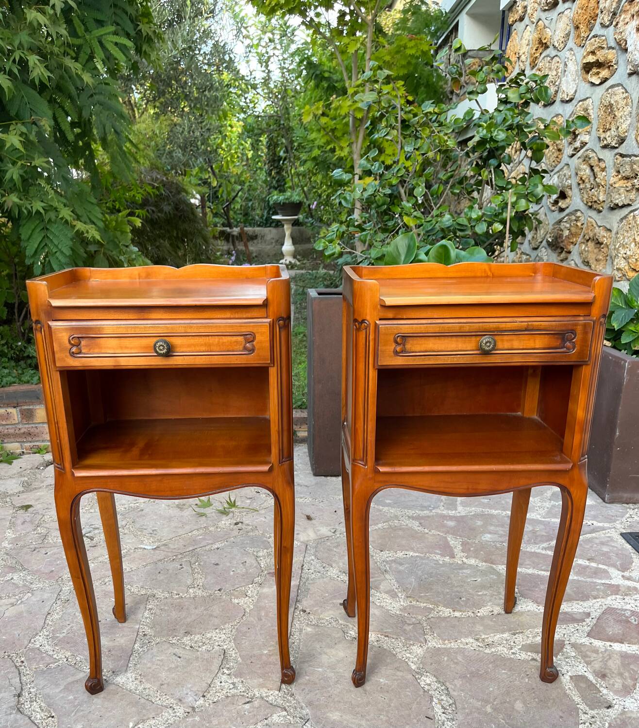 Pair of cherry bedside tables