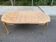 Table à manger ronde extensible Louis XV décapée en merisier massif 1960