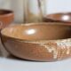 Set of 4 plates in sandstone of Saint Amand signed