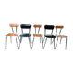 Lot de chaises skaï et chrome vintage