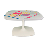 Multi-color 60s coffee table with tulip foot