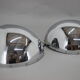 1930s pair of bauhaus chrome plated wall lamps/scones, czechoslovakia