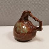 Ceramic jug/vase, Danish in beautiful earthy brown colours with light blue/green details.