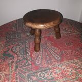 Petit tabouret à 3 pieds en chêne