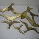 Wall Decoration Set 6 X Seagull / Swallow / Bird. Brass 70 / 80s
