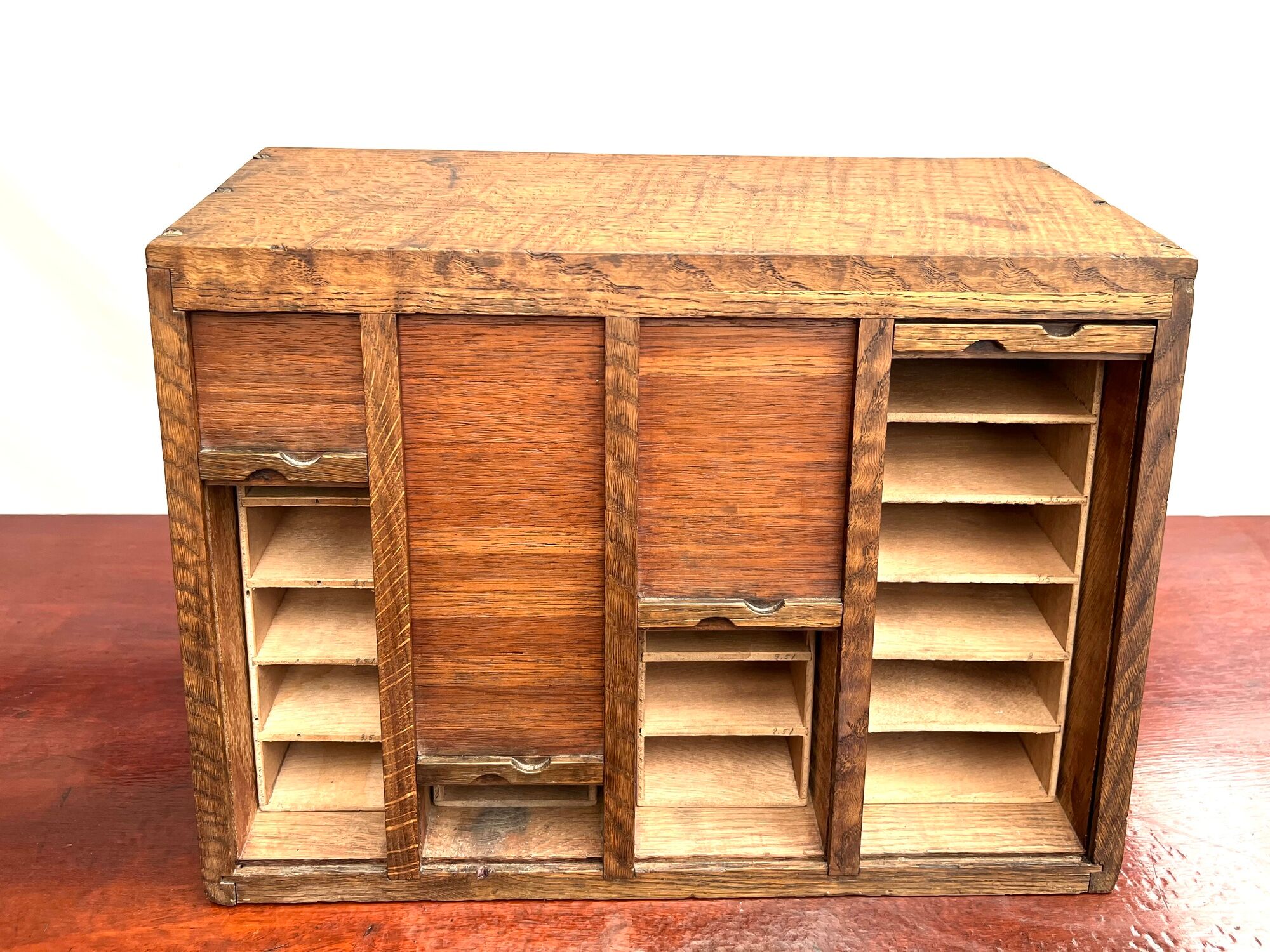 Small curtain binder or craft furniture with 4 wooden shutters
