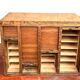 Small curtain binder or craft furniture with 4 wooden shutters