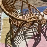Pair of rattan armchairs