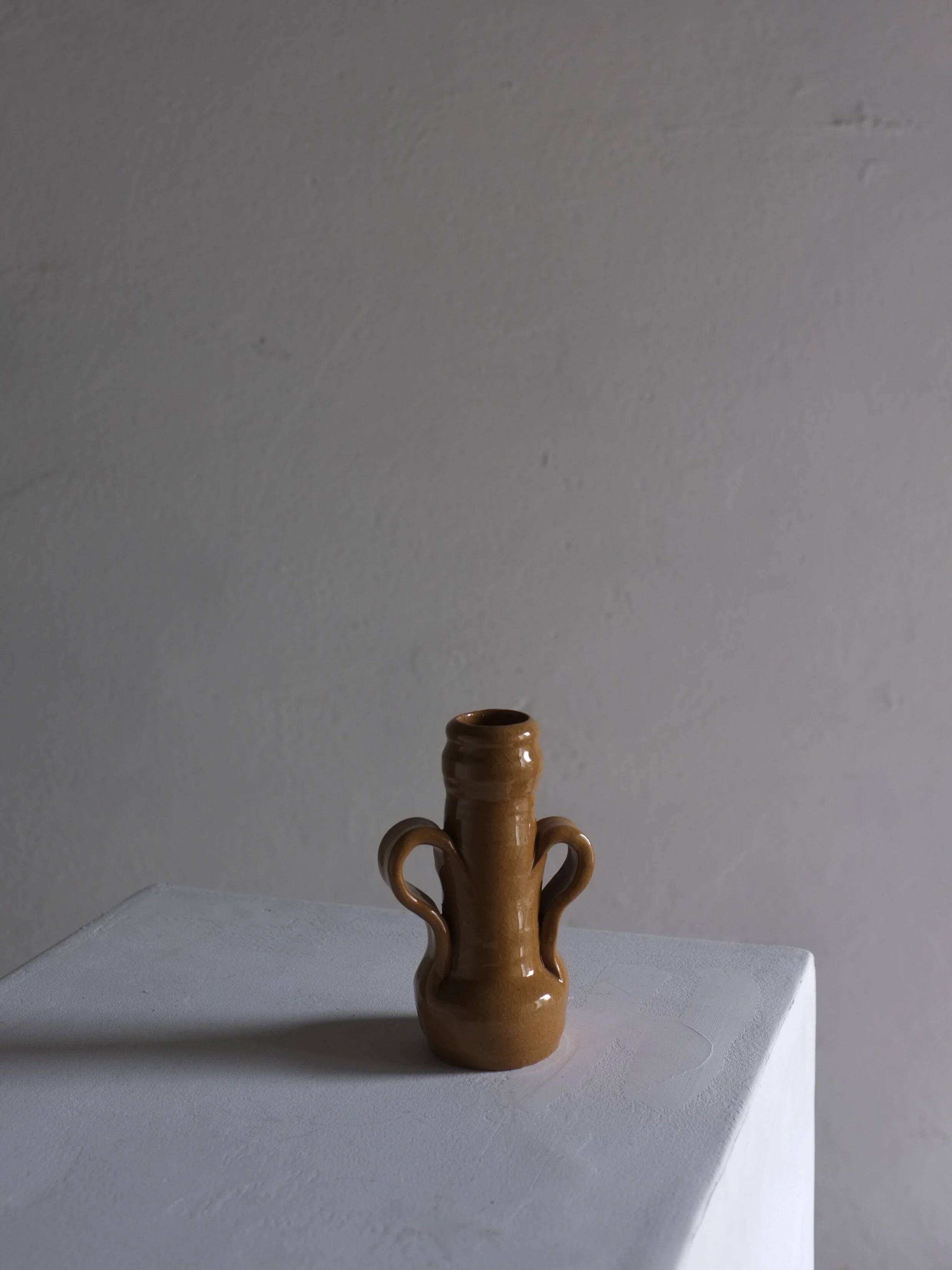 Primitive bud vase candle holder | 1970s