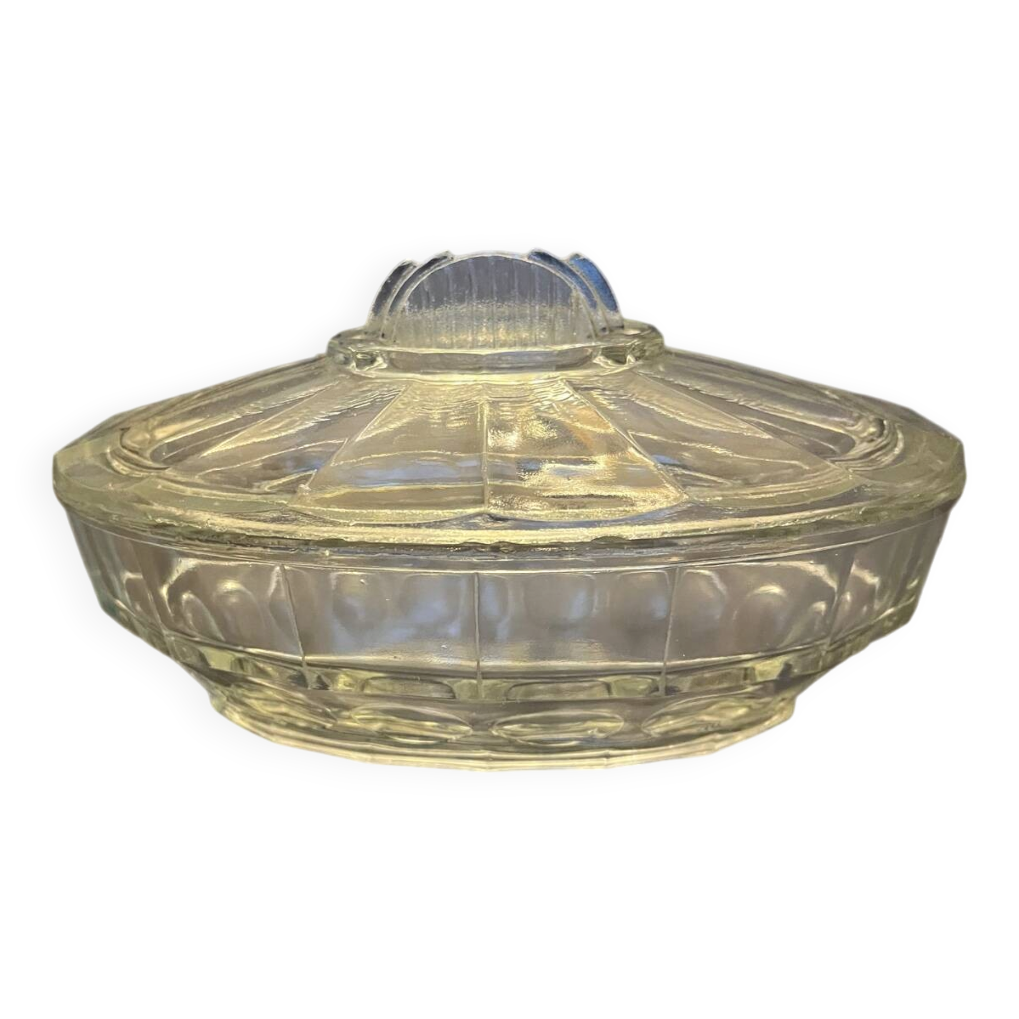 Vintage glass butter dish